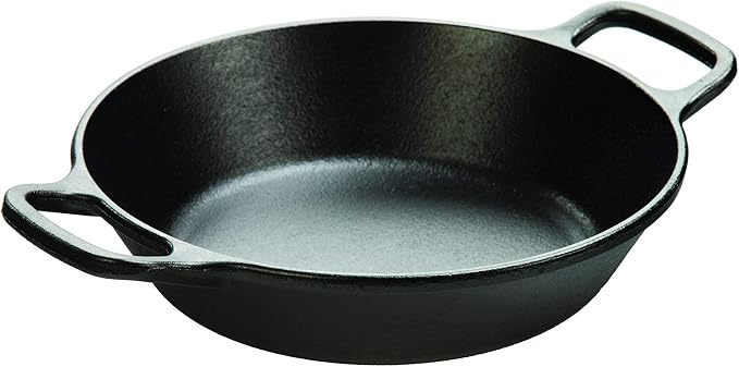 Lodge Seasoned Cast Iron Dual Handle Pan 8 Inch - Cast Iron Frying Pan - Even Heat Distribution - Oven & Stovetop Safe - PFAS-Free, Non-Toxic Cookware