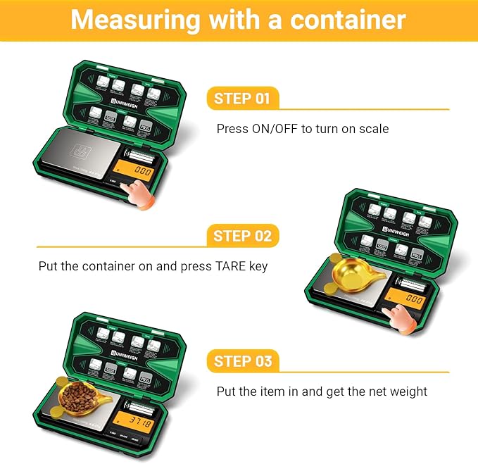 UNIWEIGH Digital Pocket Scale Precision 200g/0.01g Scale Grams Ounces | Mini Jewelry Scale, Coins Scale with 50g Cal Weights for Gold/Silver/Gems/Food,(Battery Included)-Green