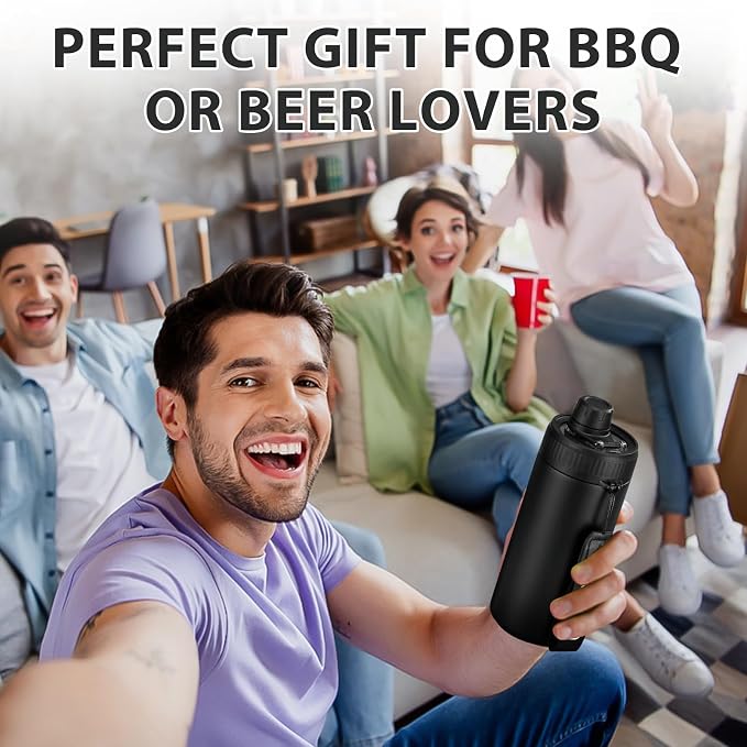 JOOPETALK Universal Can Cooler with Lid Fits All 12oz Cans& Bottles, 100% Leak-Proof Water Bottle, 4-in-1 Insulated Can Cooler for Beer, Soda & Energy Drinks, Dishwasher Safe