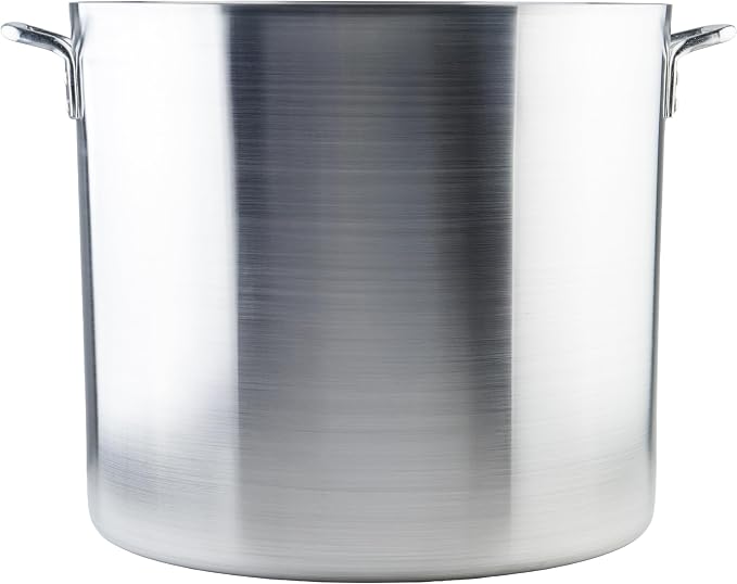 Winco 80 qt Elemental, Aluminum Stock Pot | Heavy-duty, Great for Stocks, Soups, Pasta and Batch Cooking