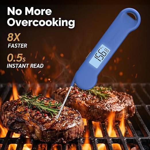 0.5 Sec Instant Read Grill Meat Thermometer Digital Food Cooking BBQ, Blue