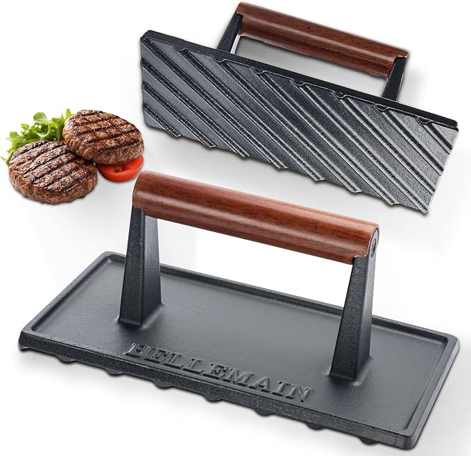 Bellemain Smash Burger Press, Grill Press, Bacon Press - Rectangle