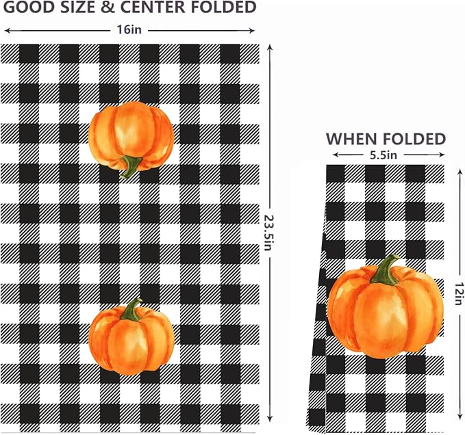 LXOMILL Pumpkin Funny Kitchen Towels, 2 Pack-fall Pumpkins