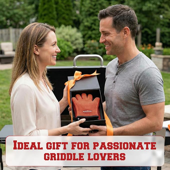 KITCHEN PERFECTION XL Silicone Griddle Gloves - Heat Resistant Oven Mitts | Waterproof, 5-Finger Design For A Better Grip, Best Griddle Grilling Accessories, Compatible with Blackstone, Weber & More
