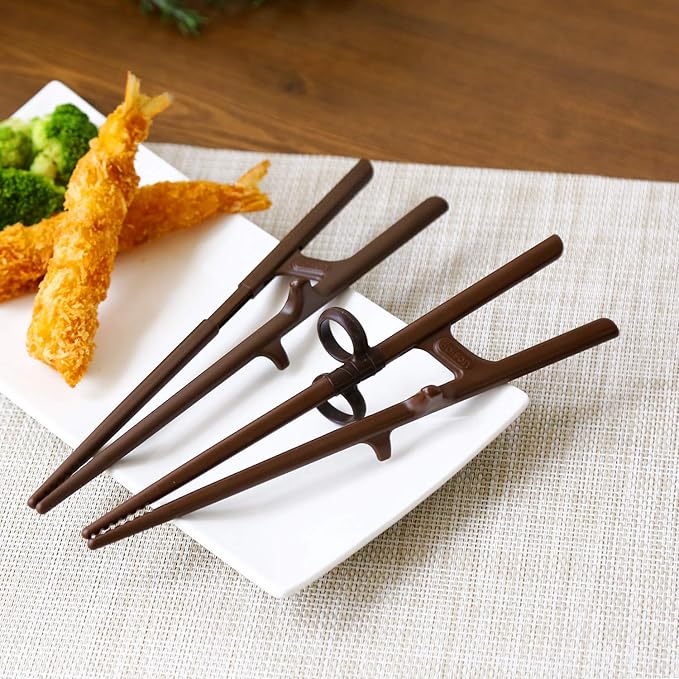 Left Handed Training Chopsticks - Beginner Helper, Brain Trainer, Easy Practice Chopsticks - Made in Korea