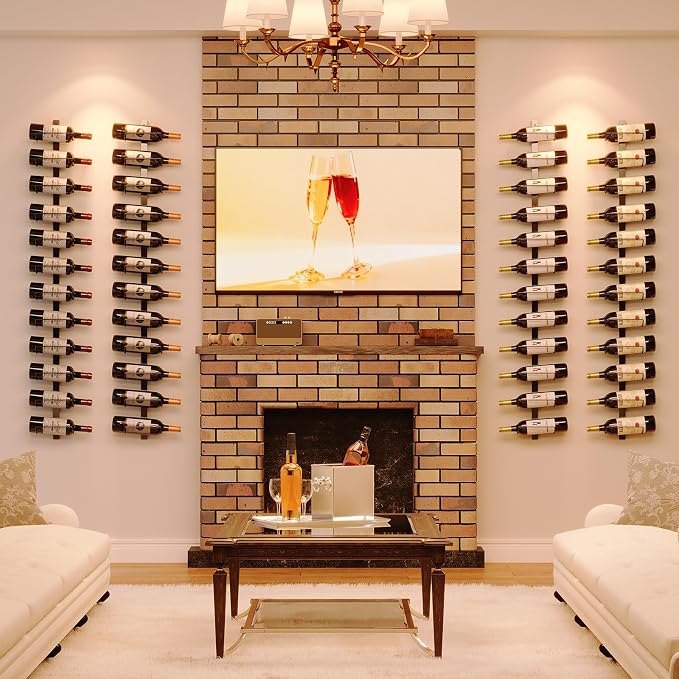 Sonyabecca 3 Pack 12 Bottle Wall Wine Rack, DIY Wine Rack Wall Mounted, Wall Mounted Wine Rack,Display Holder Used as One or Four, for Kitchen, Dining Room, Bar, Wine Cellar