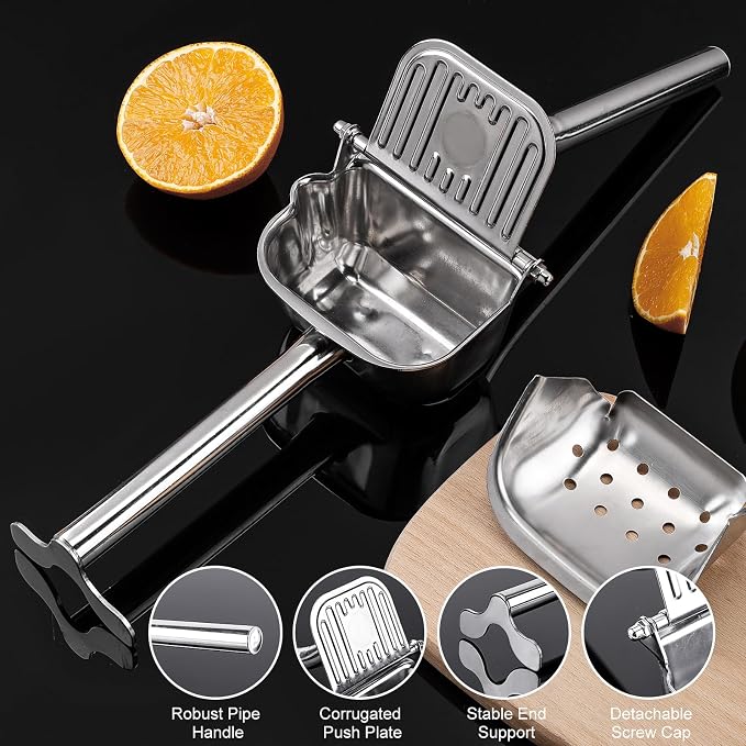 Large Lemon Squeezer, 304 Stainless Steel Citrus Juicer, Heavy duty Manual Juicer For Citrus, Orange, lemon and Other Fruit