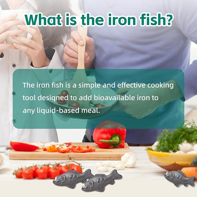 Iron Fish Cooking Tool, Natural Iron Supplement to Support Iron Levels for Vegans, Athletes, Pregnant Women, and Children – Safe & Effective Cooking Tool for Reducing Iron Deficiency (1Pack)