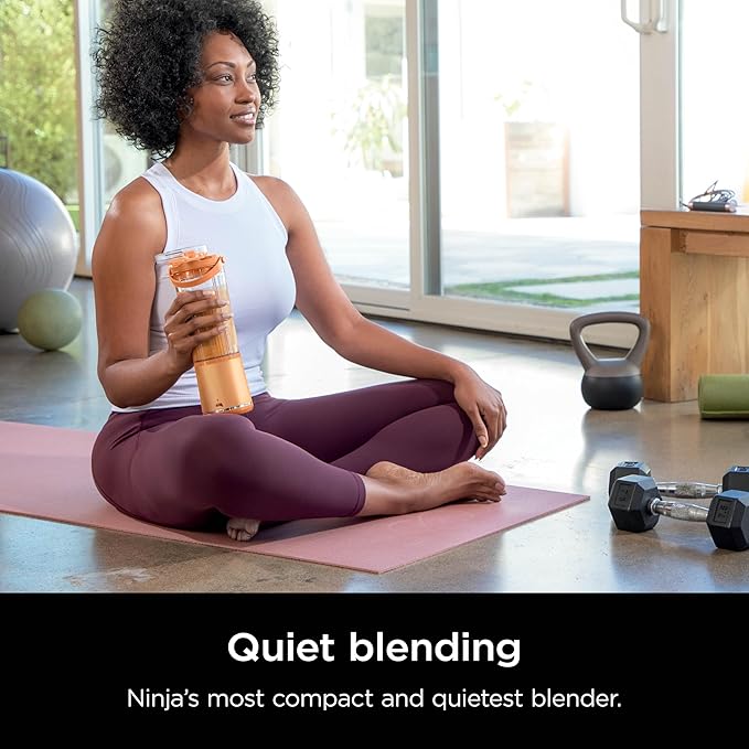 Ninja Blast Portable Blender, Cordless, 18oz. Vessel, Personal Blender for Shakes & Smoothies, BPA Free, Leakproof Lid & Sip Spout, USB-C Rechargeable, Dishwasher Safe Parts, Orange Apricot, BC151AO