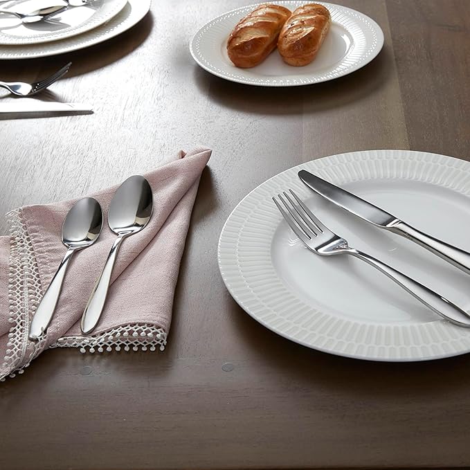 Oneida H037045Awwm Mooncrest 45 Piece Everyday Flatware Set, Service For 8