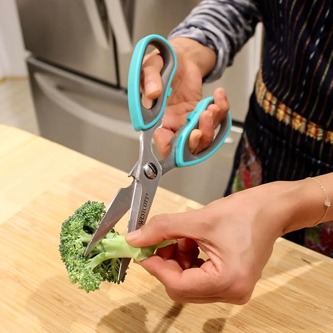 Westcott Titanium-Bonded Kitchen Shears - 8.5-Inch Durable and Versatile Utility Scissors with Soft Handle for Precise Cutting, Ideal for Cooking