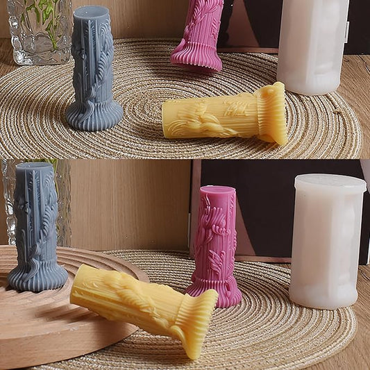 Silicone Jesus Nativity Scene Pillar Mold - Wave Candle Silicone Resin Casting Molds for Candle & Resin & Soap Craft Supplies