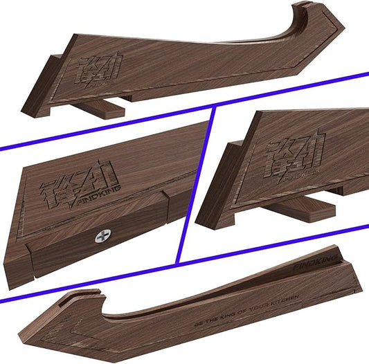 FINDKING Walnut Knife Edge Guard, Magnetic Sleeve for Counter, Drawer, Storage Pouch, Portable Blade Sheath for 8" Japanese Knife