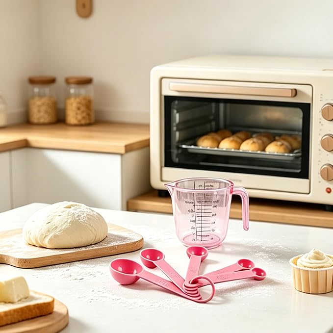 Pink Measuring Cups Set, Multi-size Liquid Cup Premium Kitchen Accessories, Ideal Baking Tool Set for Home Cooking & Decor