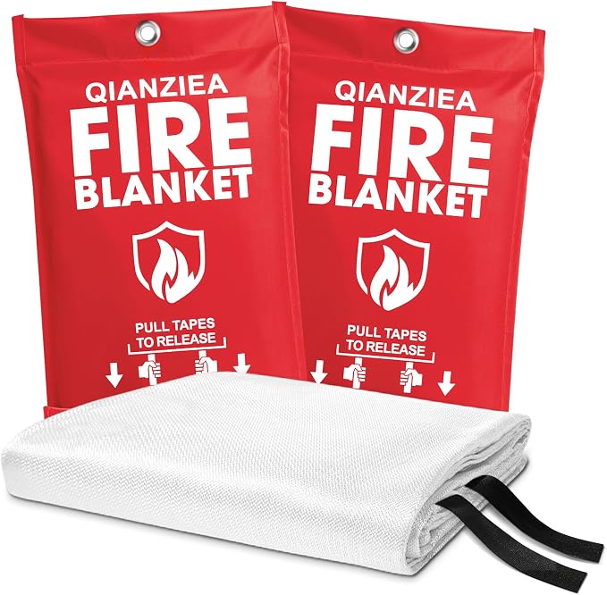Fire Blanket,2 Pack,40"x40" Fire Blankets Emergency for Home and Kitchen