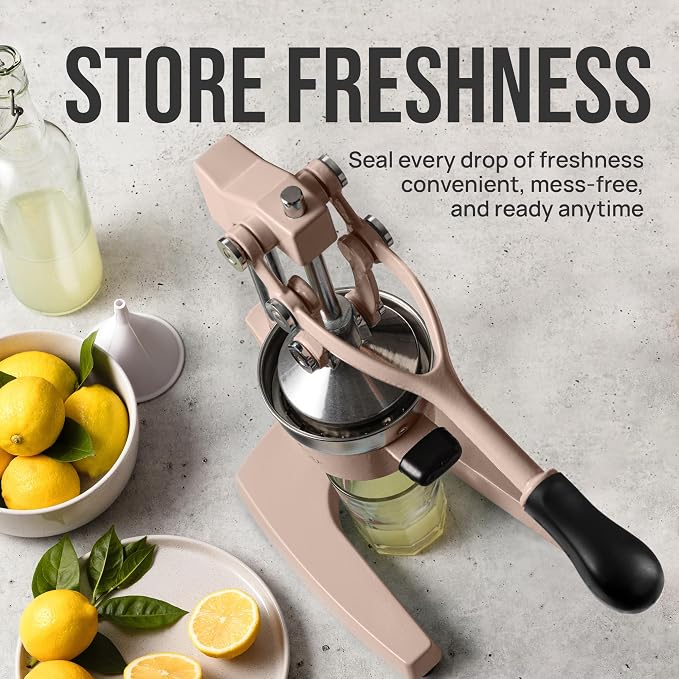 Zulay Kitchen Cast Iron Juicer - Heavy Duty Manual Juicer with Detachable Strainers for Easy Cleaning, Orange Juice Press for Citrus Fruits, Perfect for Bartenders, Juice Lovers & Health Enthusiasts