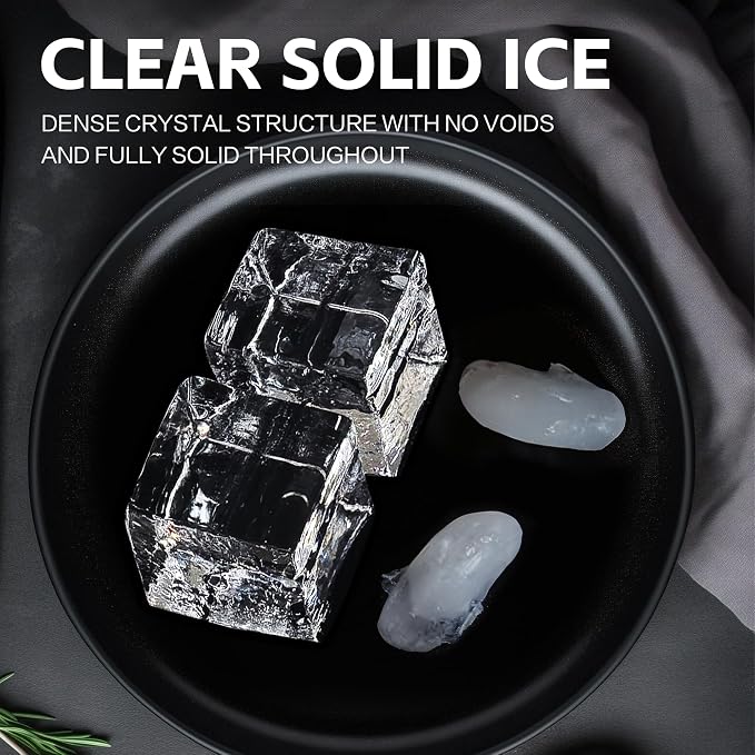 Clear Ice Cube Maker for Whiskey & Cocktails – 10 Large 2 Inch Clear Ice Tray for Slow Melting, Cloud-Free Ice Silicone Ice Mold for Home Bar, Old Fashioned Glass, Gift for Whiskey Lovers