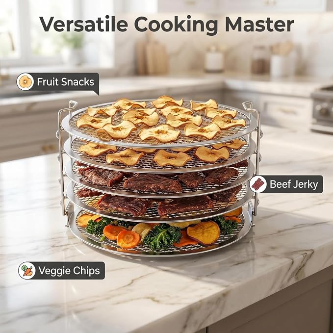 Dehydrator Rack Stainless Steel Stand Accessories Compatible with Ninja Foodi Pressure Cooker and Air Fryer 6.5 and 8 Quart, Instant Pot Air Fryer 8 Qt