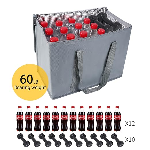 musbus 2 pk Insulated Car Organizer - Collapsible, Multi-Compartment Automotive SUV Trunk Organizer for Storage w/Adjustable Straps - Truck & Car Accessories for Women and Men Grey, gyay