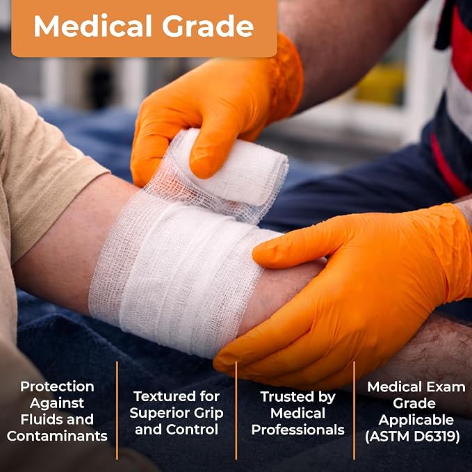 ASAP Nitrile Gloves Disposable Latex Free - 4 Mil Powder Free, Food Safe, Kitchen & Medical - Cleaning & Tattoo Supplies
