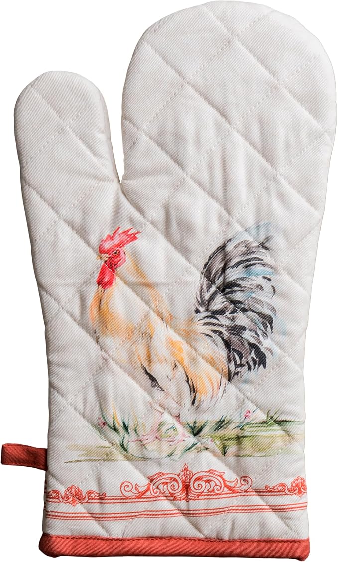Maison d'Hermine Oven Gloves 100% Cotton Oven Mitt 7" x 13" with Loop Heat Resistant, BBQ, Cooking Gloves, Baking, Grilling, Kitchen, Handling Hot Pans Spring/Summer (Pack of 1, Campagne) | With Loop Heat Resistant BBQ Cooking Gloves Baking Grilling Ki...