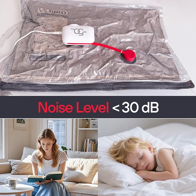 VMstr 12 Pack Vacuum Seal Bags for Clothing Travel, Carry-on Size for Luggage Compression Packing, Space Saver Bags with High Pressure Electric Pump (DC Power)