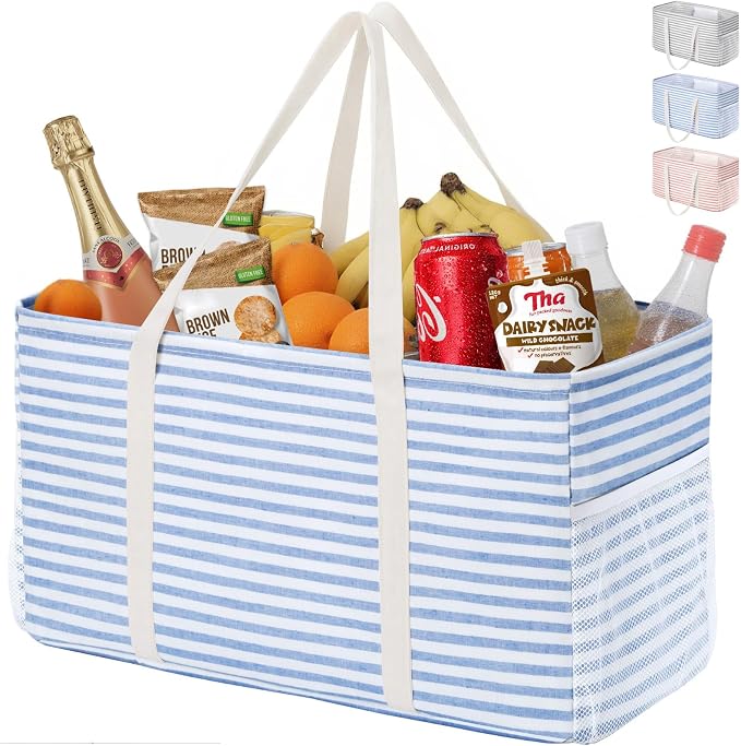 Lifewit Extra Large Tote Bag, Reusable Grocery Bags with Metal Wire Frame and Handles