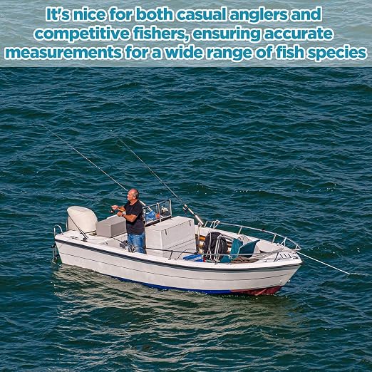 Zonon 1/8" X 2" X 48" Fish Measuring Board Anodized Aluminum Fish Ruler Blue Corrosion Resistant Boat Measuring Tool for Fishing Competition Fresh and Salt Water