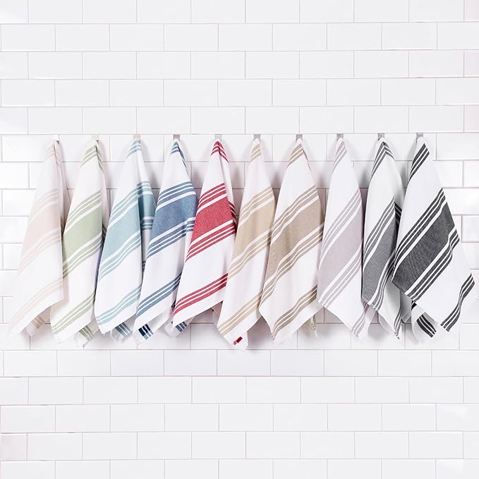 All-Clad Dual-Purpose Kitchen Towels: Highly Absorbent, Super Soft Long Lasting - 100% Cotton, 17"x30" Dish Towels for Cleaning & Drying Dishes, Pans, Glassware, or Countertops, (3-Pack), Indigo