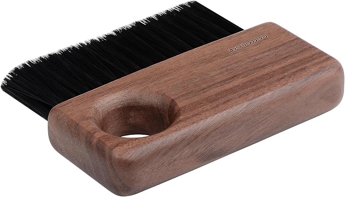 Normcore Barista Bench Brush, American Walnut Coffee Brush | Natural walnut wood handle, for espresso bar/countertop, sweeps coffee grounds, compact daily cleanup tool