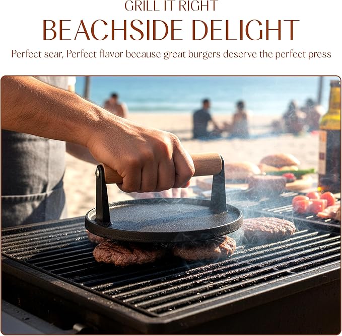 Bellemain Smash Burger Press, Grill Press, Bacon Press, Meat Press - 7 Inch