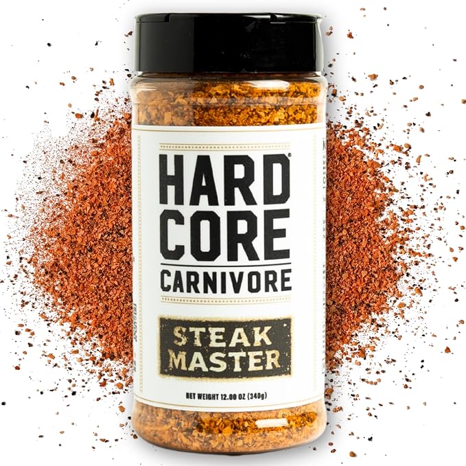 Hardcore Carnivore Steak Master Steak Seasoning, 12oz | Bold Steakhouse Flavor - Black Pepper, Garlic, Smoked Paprika & Worcestershire, Perfect on Steak, Beef, Prime Rib & BBQ