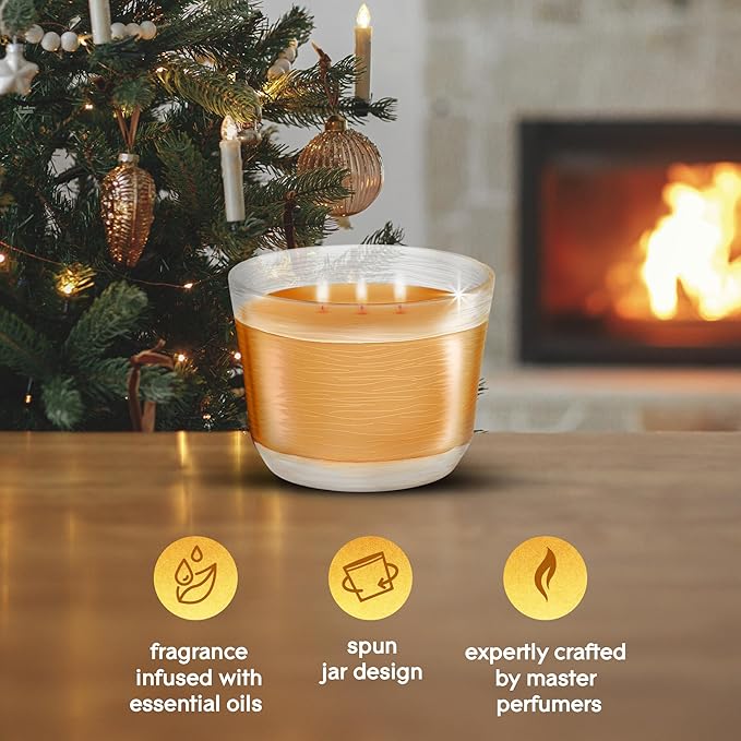 Glade 3-Wick Scented Candle Jar, Orange Zest & Clove, Air Freshener Infused with Essential Oils, 6.8 Oz, 3 Count