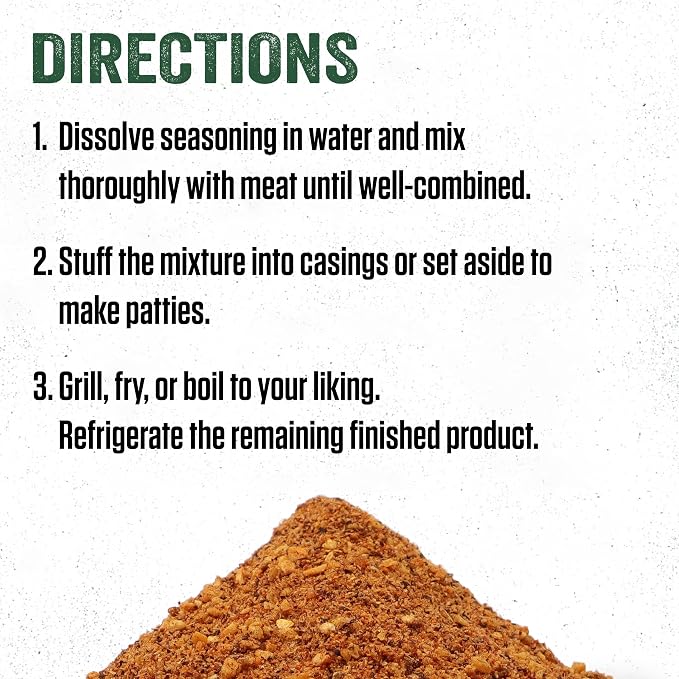 LEM Products Backwoods Garlic Chili Pepper Fresh Sausage Seasoning, 15 oz | Pre-Measured Seasoning for Wild Game and Domestic Meat, Seasons Up to 25 Pounds of Meat for Homemade Sausages