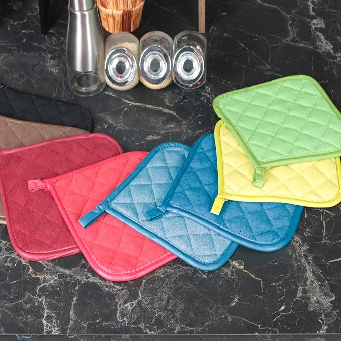 Joyhalo 4 Pack Pot Holders for Kitchen Clearance | Cotton Oven Holder with Great Heat Resistance, Potholders Sets for Kitchen, Countertops, Hot Pots and Pans, Federal Blue
