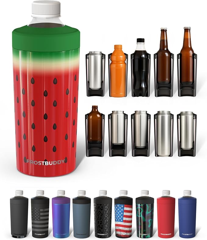 Frost Buddy XL Can Cooler - Fits 12-24 oz Cans (Watermelon Kiss) | Keeps drinks chilled 12+ hrs | No sweat, no condensation | Fits slim & standard cans | Durable, portable design