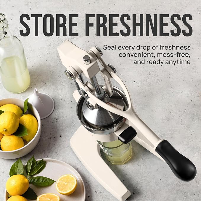 Zulay Kitchen Cast Iron Juicer - Heavy Duty Manual Juicer with Detachable Strainers for Easy Cleaning, Orange Juice Press for Citrus Fruits, Perfect for Bartenders, Juice Lovers & Health Enthusiasts