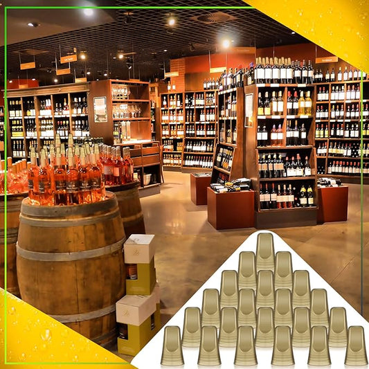 Chengu 100 Pieces Liquor Bottle Covers Pour Spout Covers Bar Toppers for Bottles Universal Pour Dispenser Dust Translucent Silicone Rubber Spout Caps for Bar Home Kitchen Tools Supplies (Champagne)