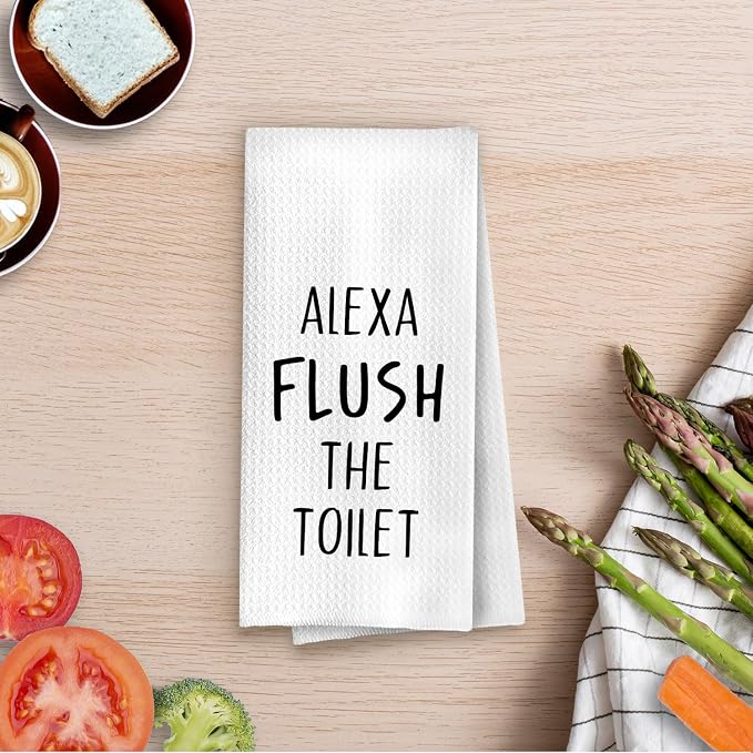 Funny Hand Towels for Bathroom 16x24 Inch, Funny Bathroom Decor, Flush The Toilet Decorative Hand Towels for Bath Room Washroom