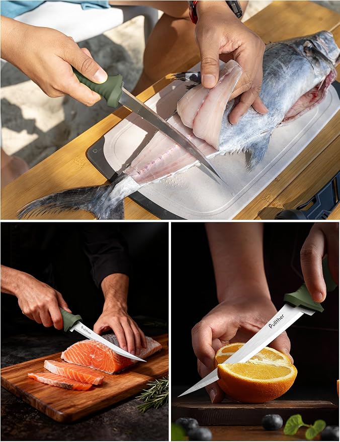 7 In Fillet Knife for fish,Stainless Steel Fishing Knife | Fishing Gear with Protective Sheath