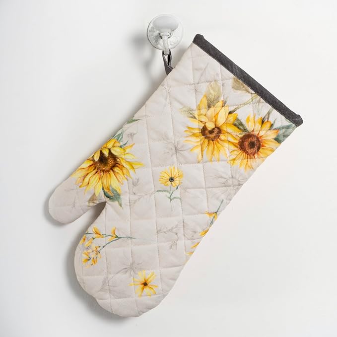 Maison d'Hermine Oven Gloves 100% Cotton Oven Mitt (7" x 13", Pack of 1) | With Loop Heat Resistant BBQ Cooking Gloves Baking Grilling Kitchen Handling Hot Pans Spring Summer - Candice