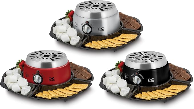 Kalorik 2-in-1 Smores Maker, with Chocolate Treat Fondue Melt Feature, Includes Fork and Tray Set, Stainless Steel