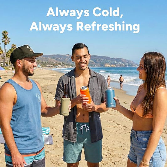 DUALIE 3 in 1 Insulated Can Cooler - 15+ Colors - Universal Size for 12 oz Cans, Slim Cans, and Bottles