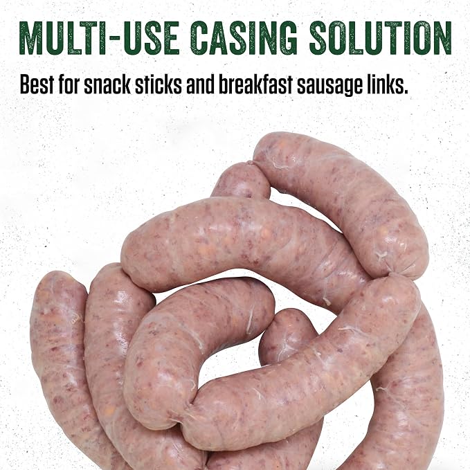 LEM Products Natural Sheep Casings, 19–21mm Edible Sausage Casings for Snack Sticks, Hot Dogs, Breakfast Sausage, Pepperoni, Salami, Homemade Sausages, Stuffs Approx. 30 lbs, 5.1 Ounce Package, 2 Pack