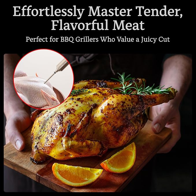 304-Stainless Steel Meat Injector - With Marinade Straw! 4 Needles, Spare Orings, Ebook, Spares Available! The Original 2oz Marinade Injector Syringe Kit Creates Juiciest Turkey and BBQ Ever!