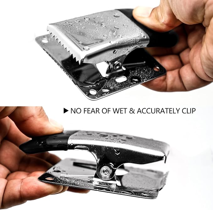 Fish Cleaning Board Tools Fillet Clamp w/Screws Deep-Jaw Fish Tail Clip Board for Scaling Table Bait (Fish Clamps with Black Grip)
