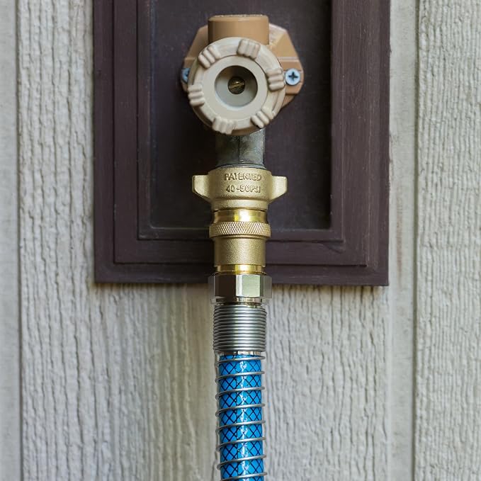 Camco Brass Marine/RV Water Pressure Regulator – Protects RV Kitchen Small Appliances, Plumbing & Hoses – Reduces RV Water Pressure to Safe & Consistent 40-50 PSI – Drinking Water Safe (40055)