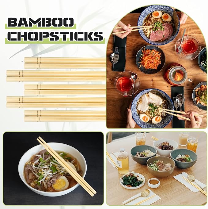 7 Inch X 10 Pairs Chopsticks,Reusable,Simplea and Minimalistic Design,More Size Choices 7"/9.5"/12"