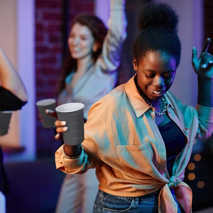 Steel Chill Cups 16 oz. Reusable Party Cups, Happy New Year, 12 Count | Made in USA from Steel these durable cups chill fast & keep your drink cold for longer, 100% recyclable for sustainablity