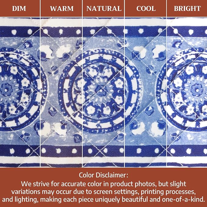 Maison d' Hermine Pot Holders 100% Cotton Potholders (8" x 8", Pack of 1) | Heat Resistant Hot Pads with Loop BBQ Cooking Baking Farmhouse Kitchen Handling Hot Pans Spring Summer - Melodie Bleue